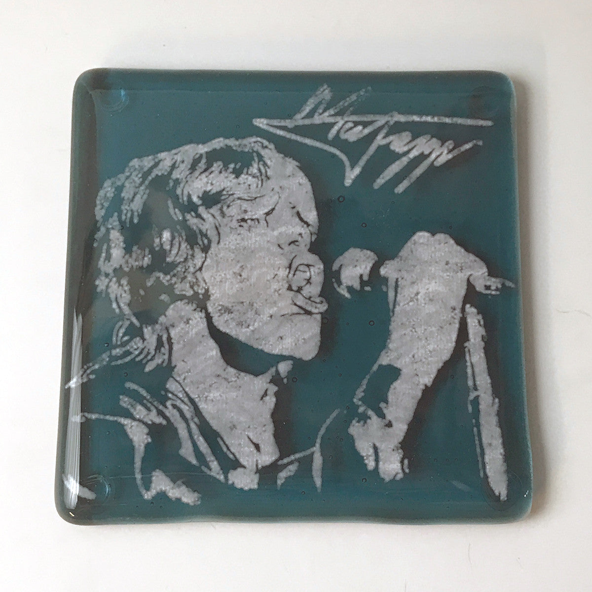 Mick Jagger Fused Glass 4" Single Coaster