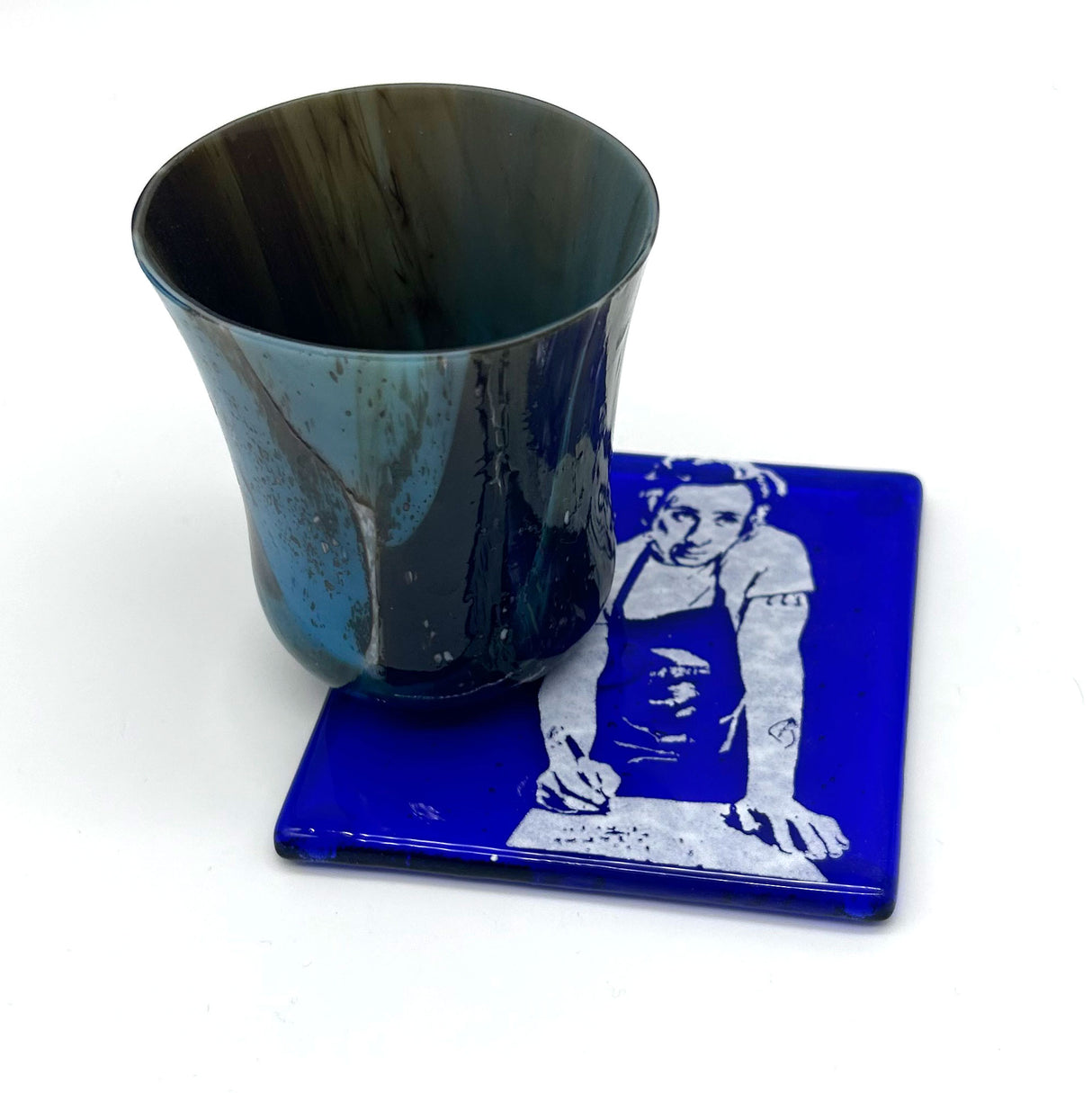 Jeremy Allen White Yes Chef Fused Glass 4" Single Coaster