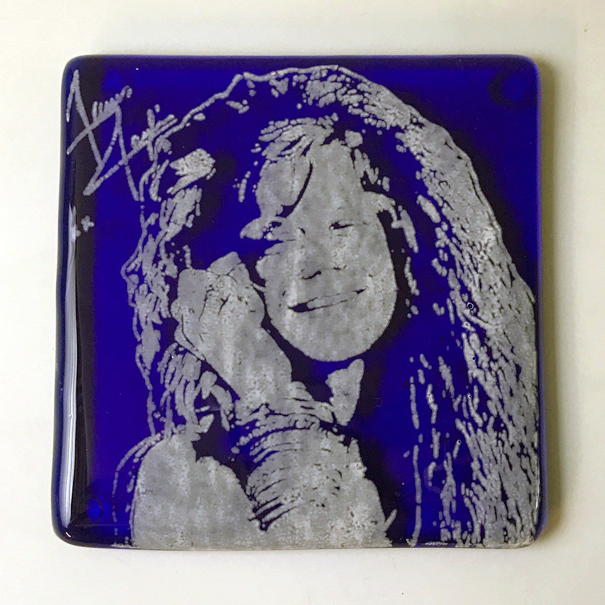 Janis Joplin Fused Glass 4" Single Coaster
