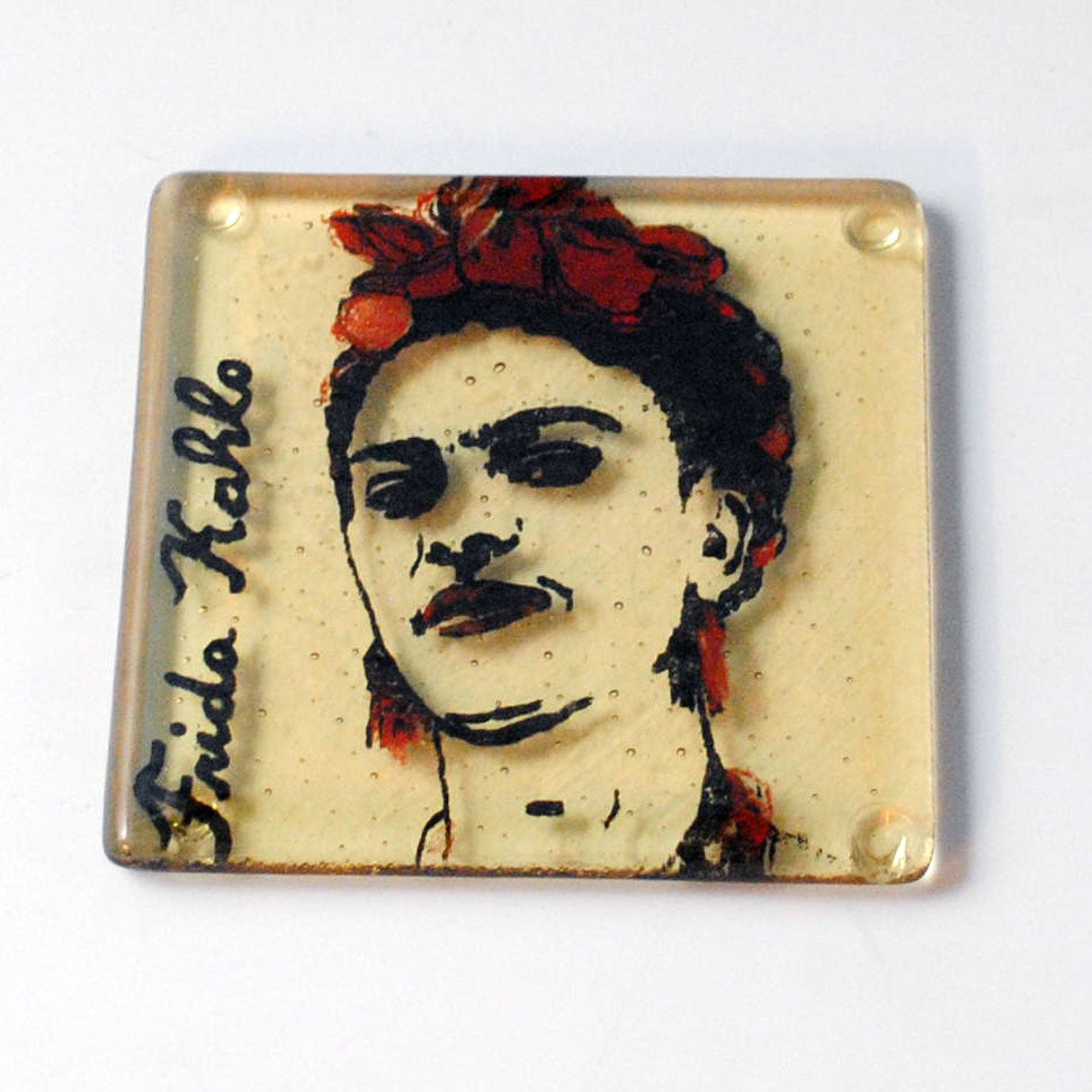 Frida Kahlo Fused Glass 4" Single Coaster
