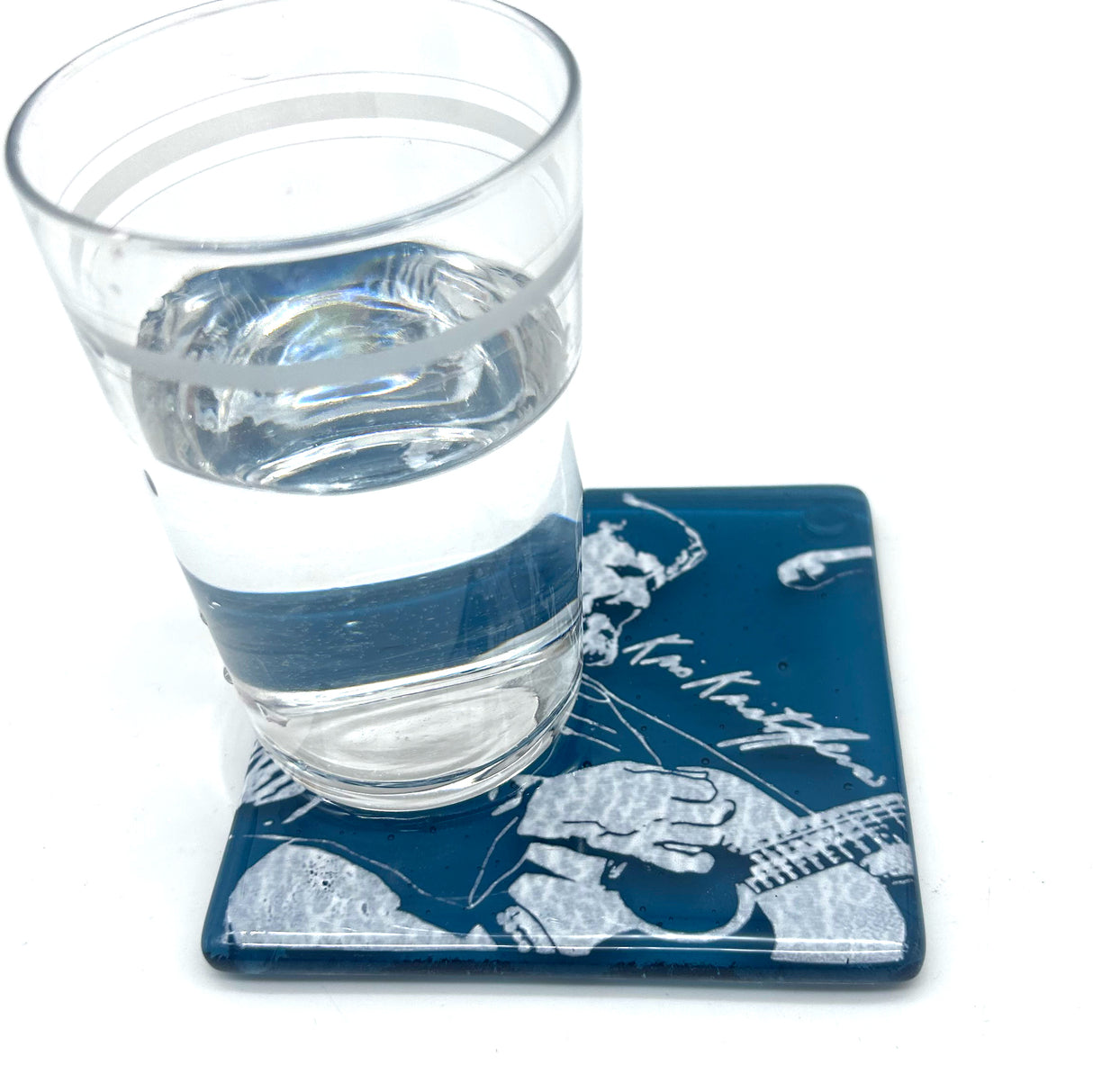 Kris Kristofferson Handmade 4" Handmade Fused Glass Coaster