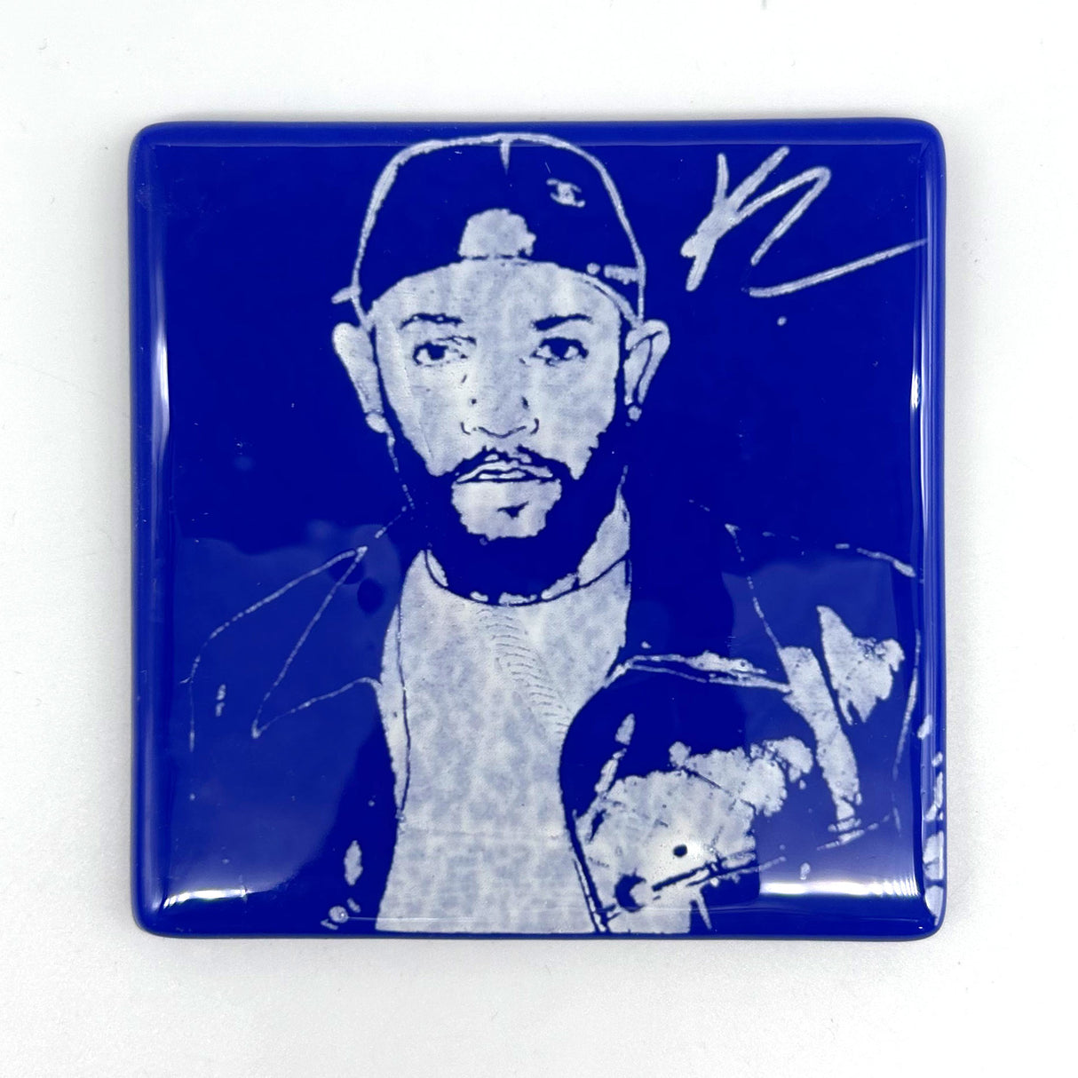 Kendrick Lamar Handmade 4" Fused Glass Single Coaster