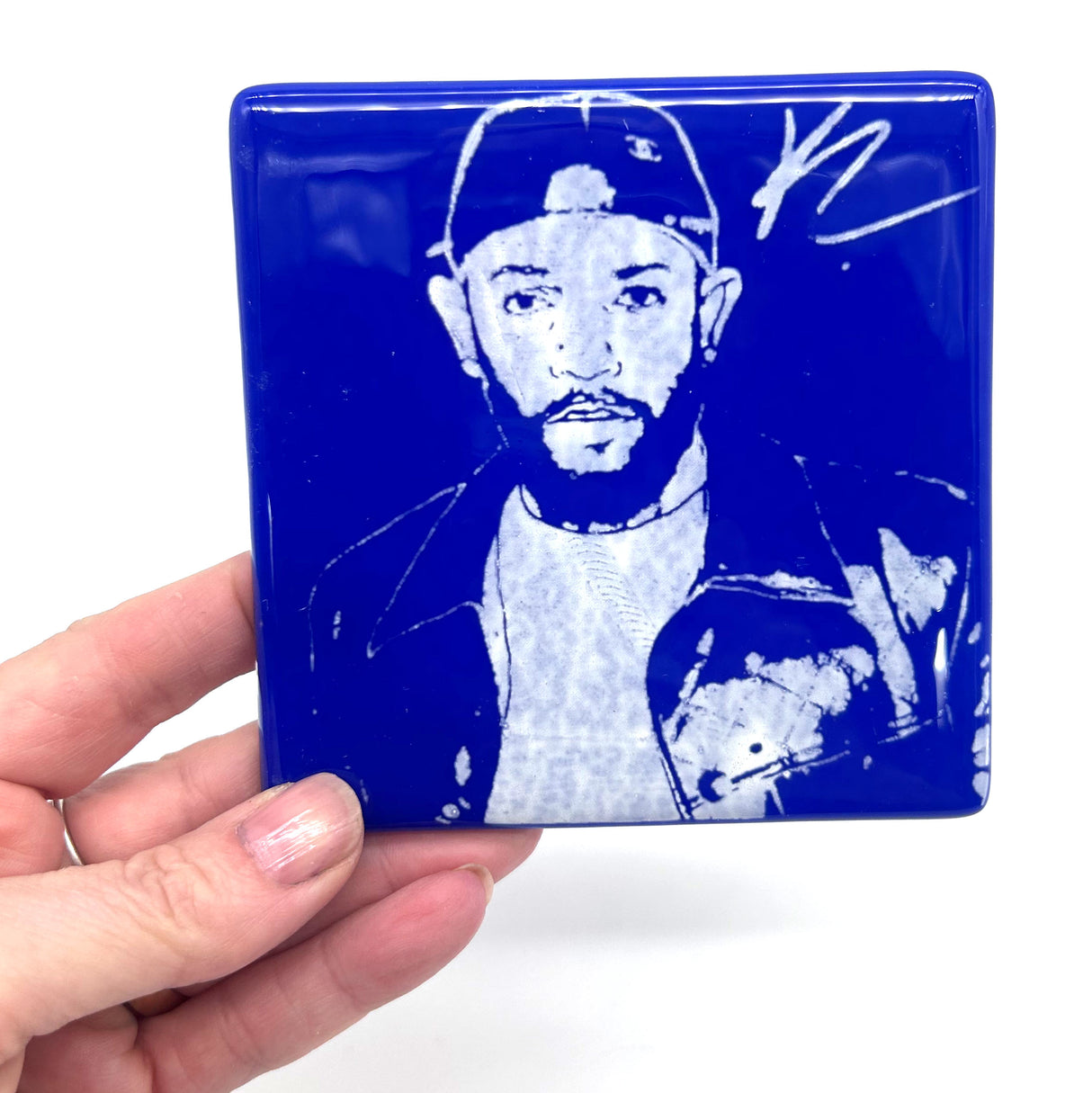 Kendrick Lamar Handmade 4" Fused Glass Single Coaster