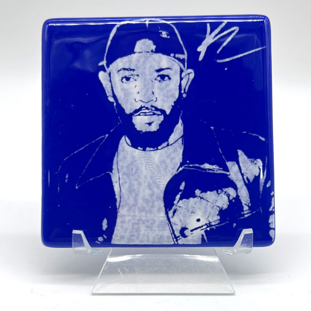 Kendrick Lamar Handmade 4" Fused Glass Single Coaster
