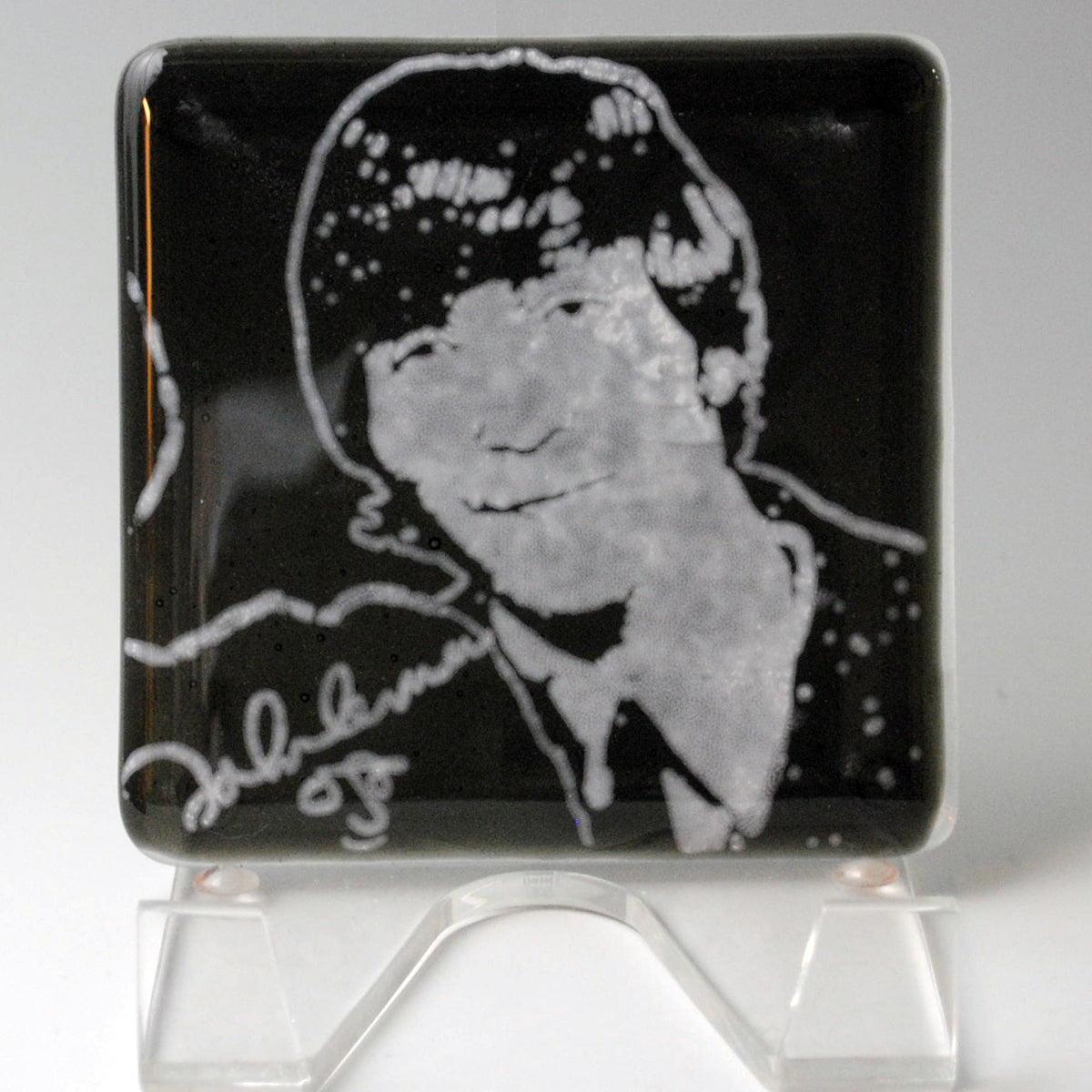 John Lennon Fused Glass 4" Single Coaster