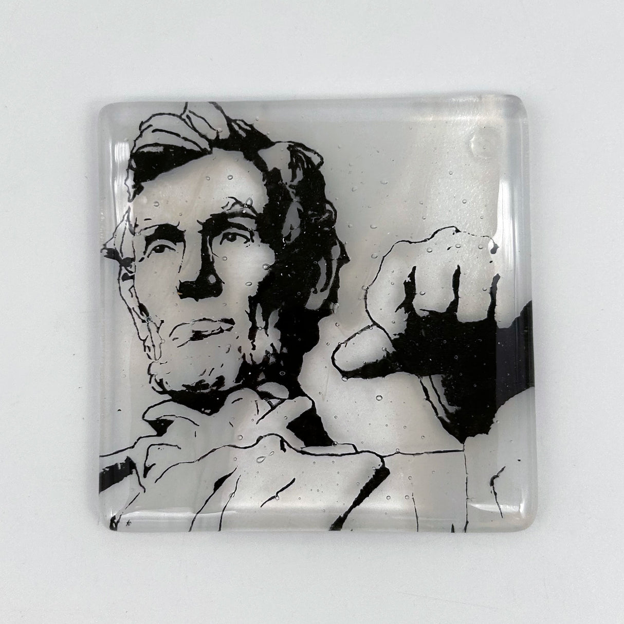Lincoln Memorial (closeup) Fused Glass 4" Single Coaster