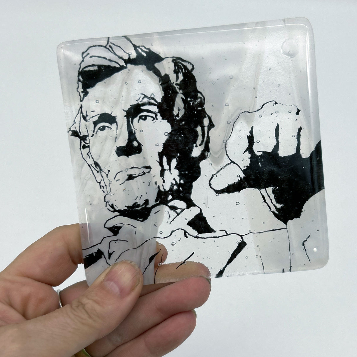 Lincoln Memorial (closeup) Fused Glass 4" Single Coaster