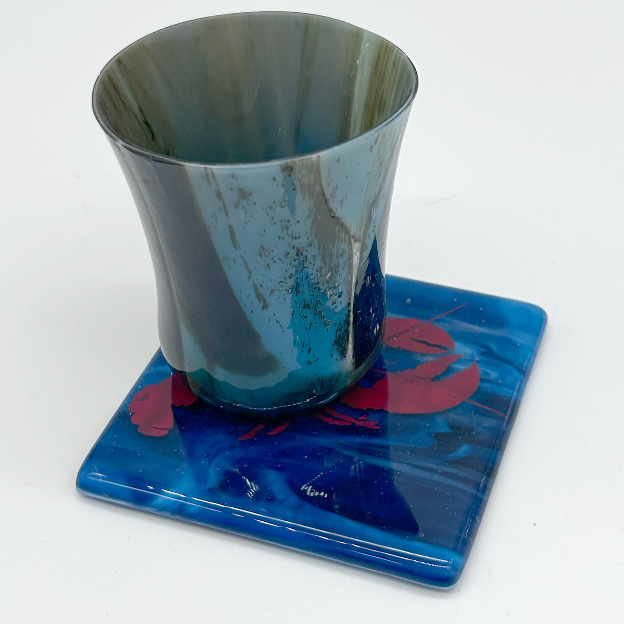 New England Lobster Fused Glass 4" Single Coaster