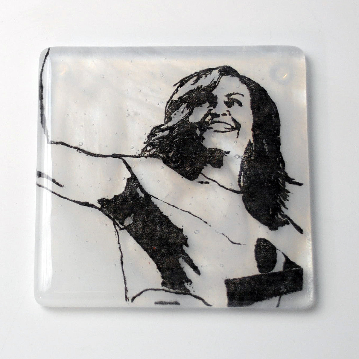 Michelle Obama Fused Glass 4" Single Coaster