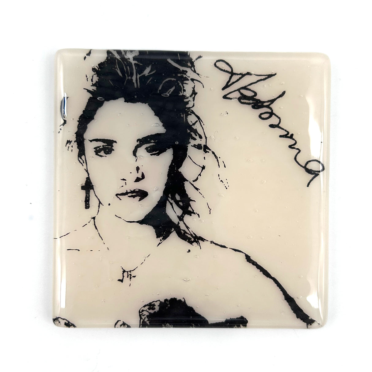 Madonna Fused Glass 4" Single Coaster
