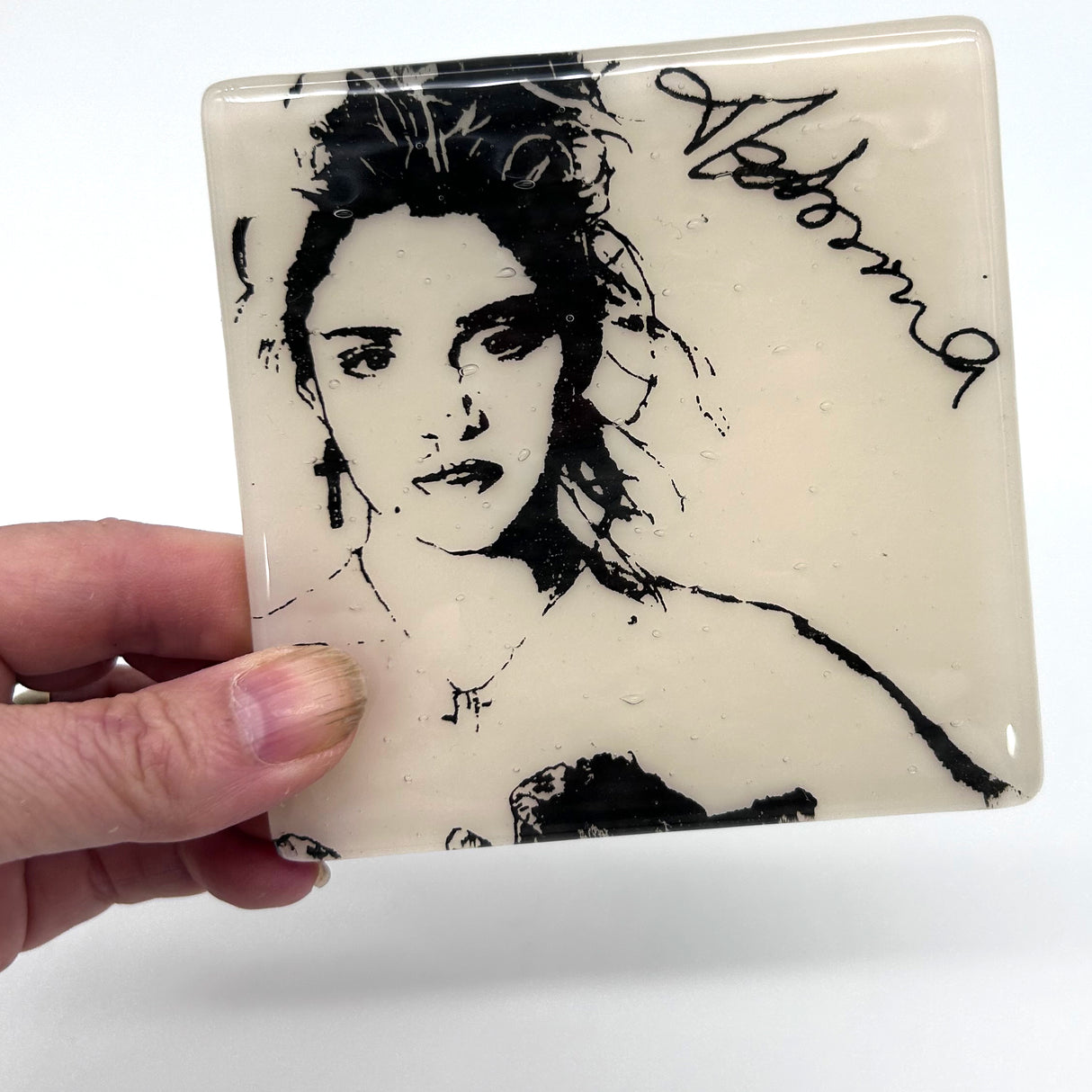 Madonna Fused Glass 4" Single Coaster