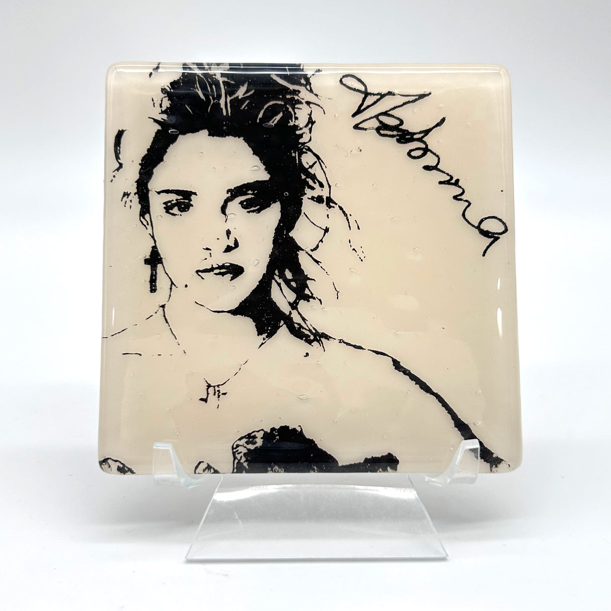 Madonna Fused Glass 4" Single Coaster