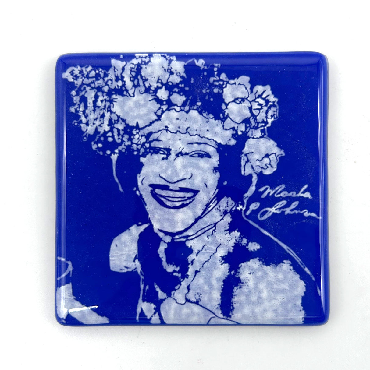 Marsha P. Johnson Handmade 4" Fused Glass Single Coaster