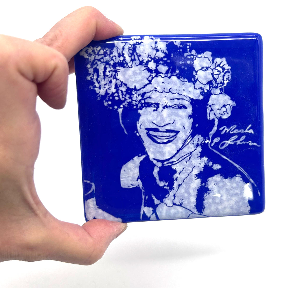 Marsha P. Johnson Handmade 4" Fused Glass Single Coaster