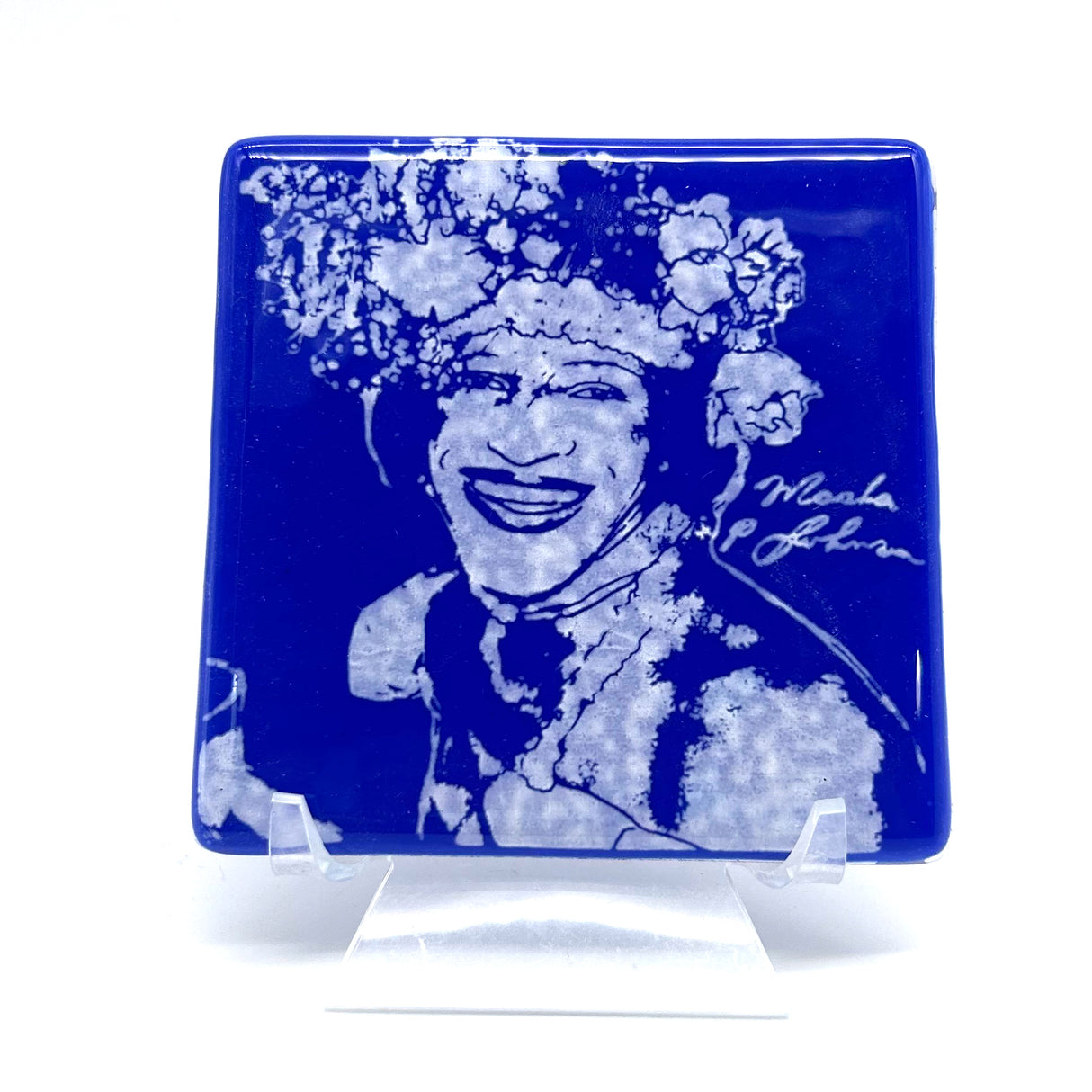 Marsha P. Johnson Handmade 4" Fused Glass Single Coaster