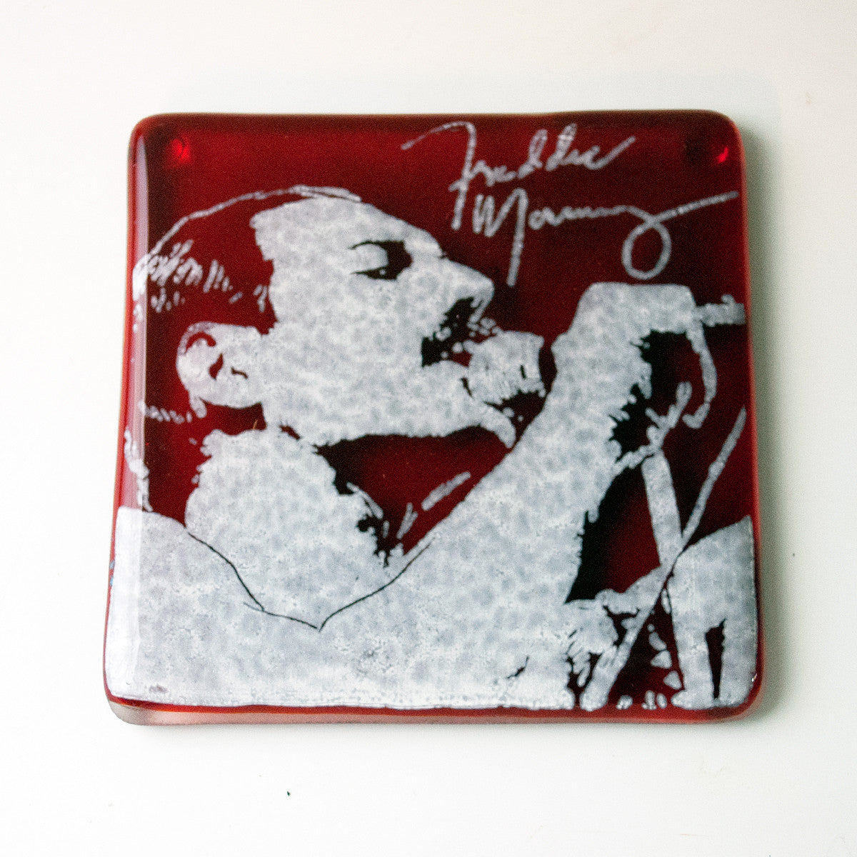 Freddie Mercury Fused Glass 4" Single Coaster