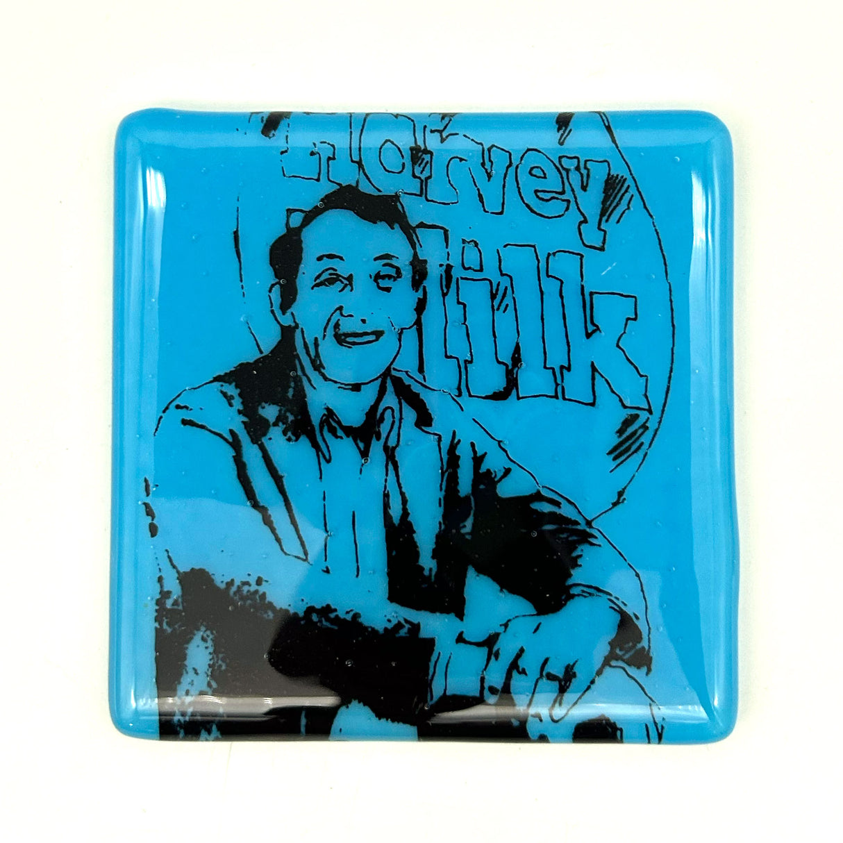 Harvey Milk Fused Glass 4" Single Coaster