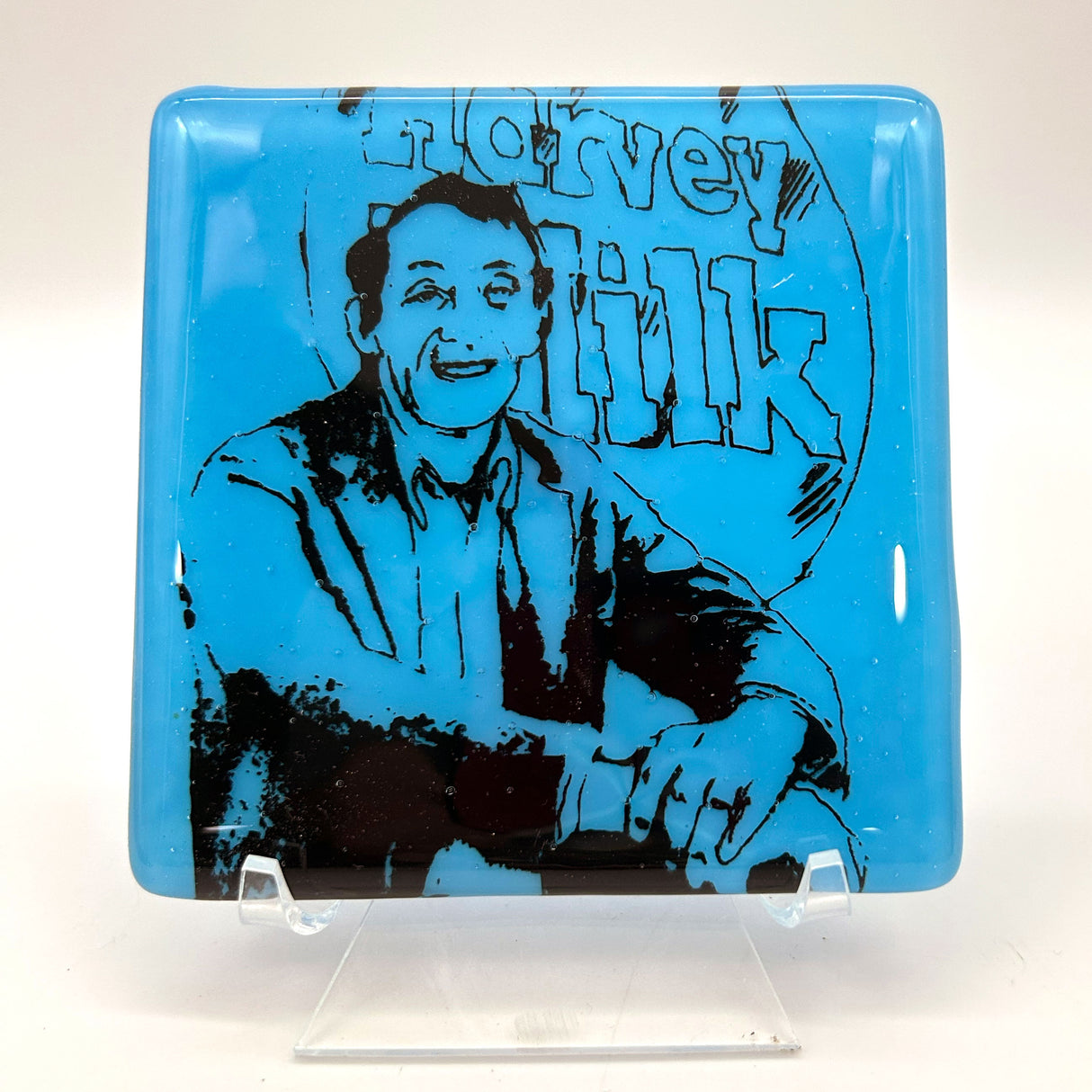 Harvey Milk Fused Glass 4" Single Coaster