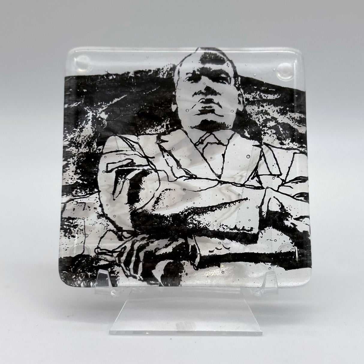 Dr. Martin Luther King Jr. Memorial Fused Glass 4" Single Coaster