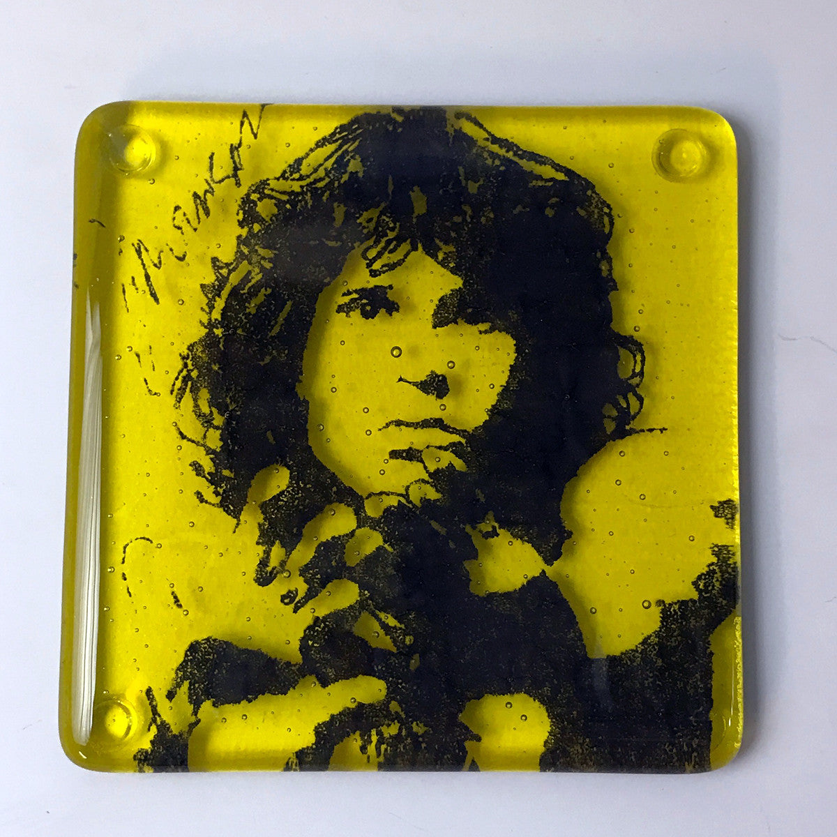 Jim Morrison Fused Glass 4" Single Coaster