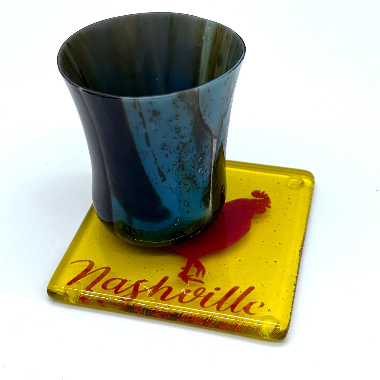 Nashville Hot Chicken Fused Glass 4" Single Coaster