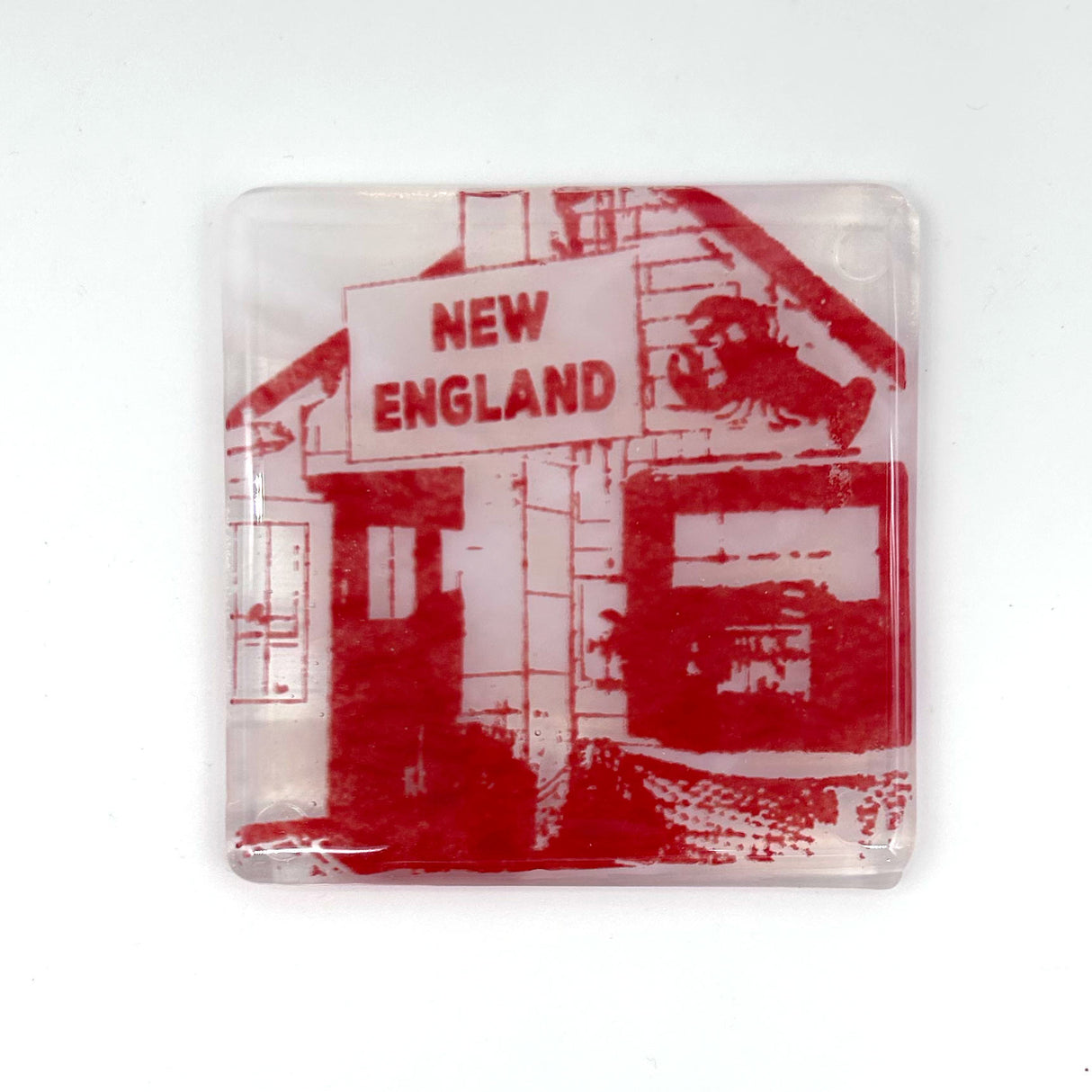 New England Lobster Shack Fused Glass 4" Single Coaster