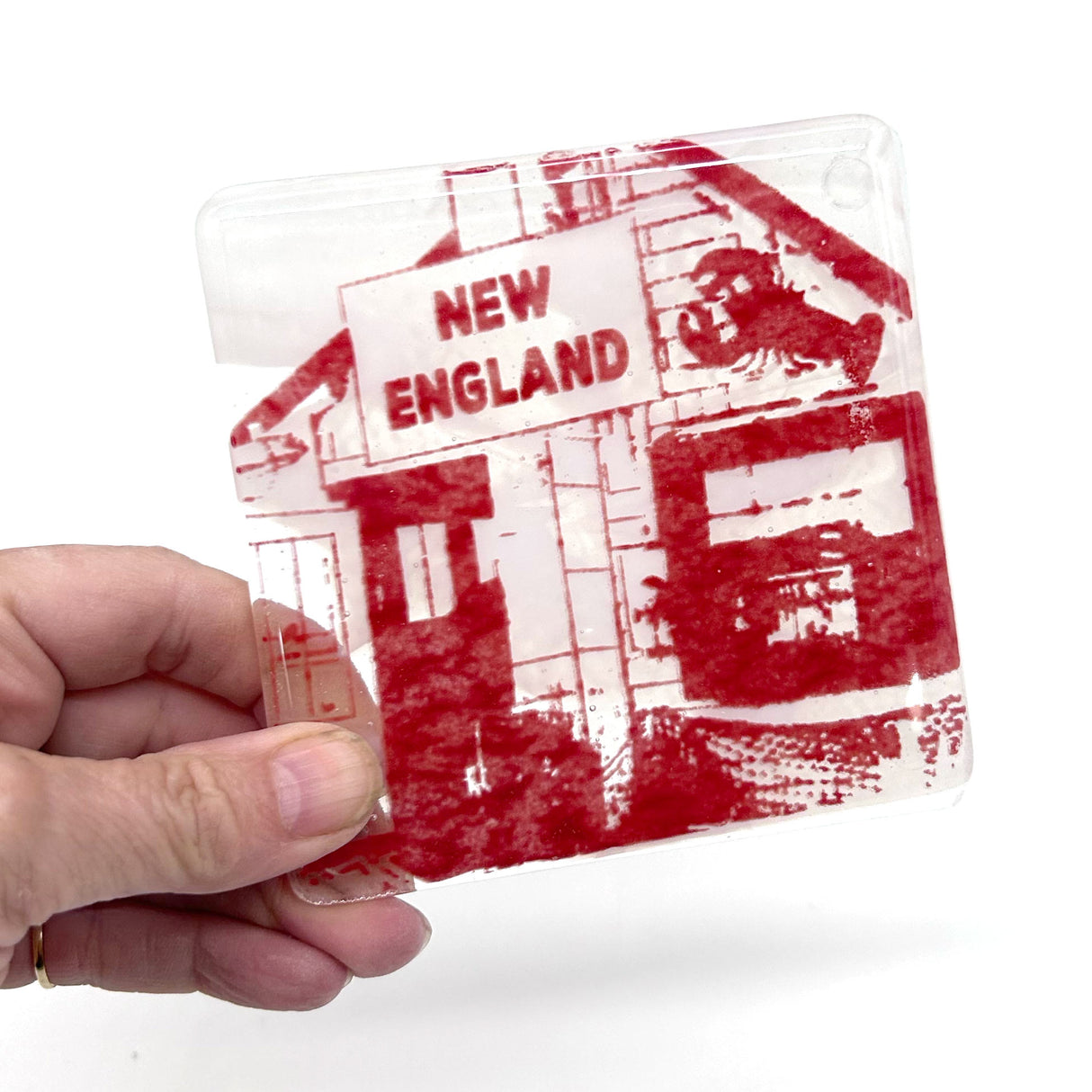 New England Lobster Shack Fused Glass 4" Single Coaster