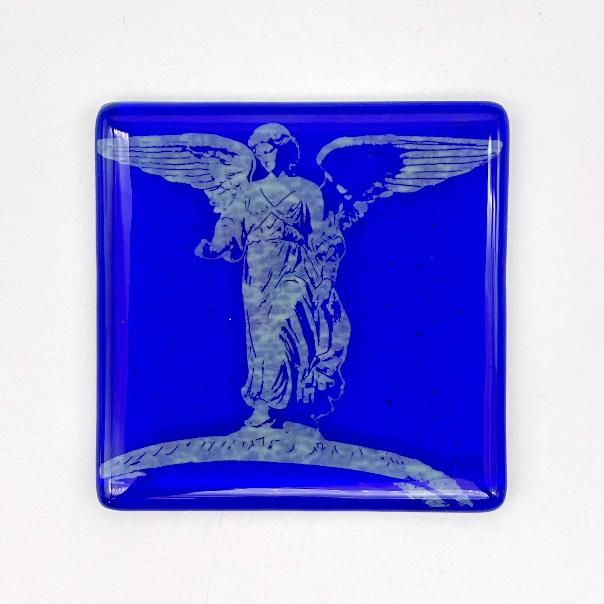 New York City Angel of the Waters Central Park Fused Glass 4" Single Coaster