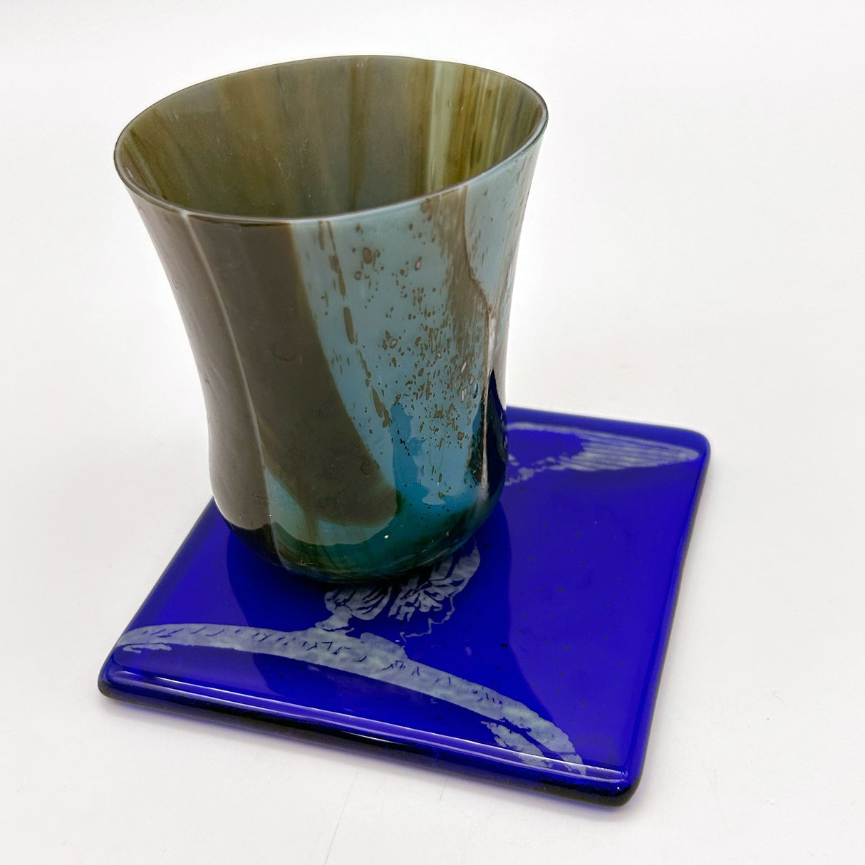 New York City Angel of the Waters Central Park Fused Glass 4" Single Coaster