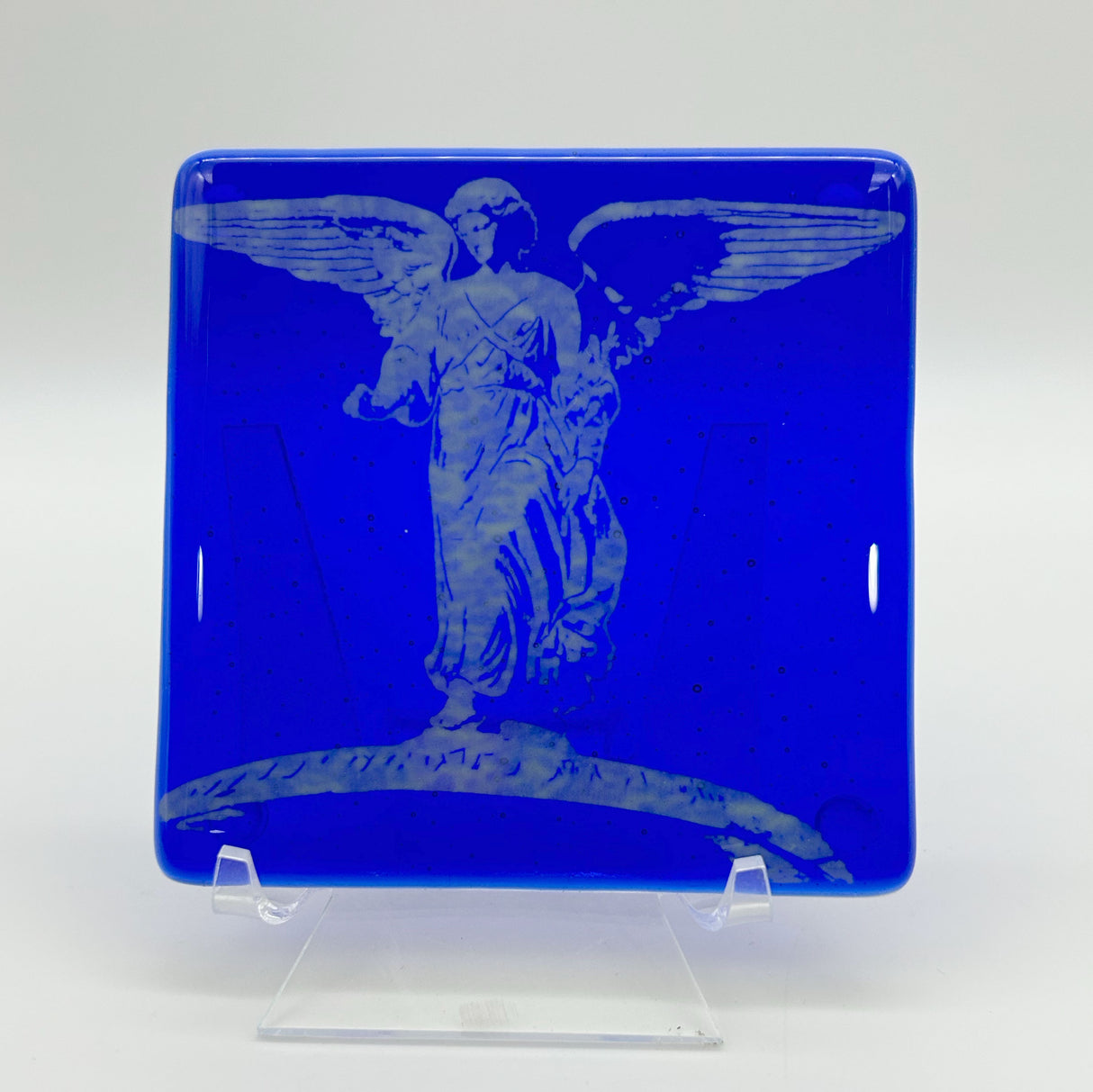 New York City Angel of the Waters Central Park Fused Glass 4" Single Coaster