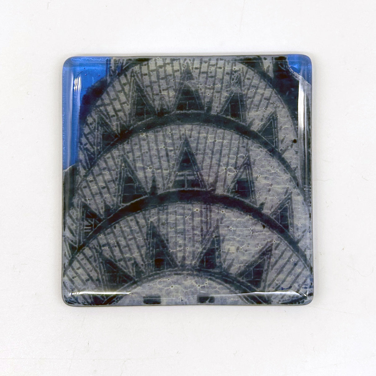 New York City Chrysler Building Fused Glass 4" Single Coaster