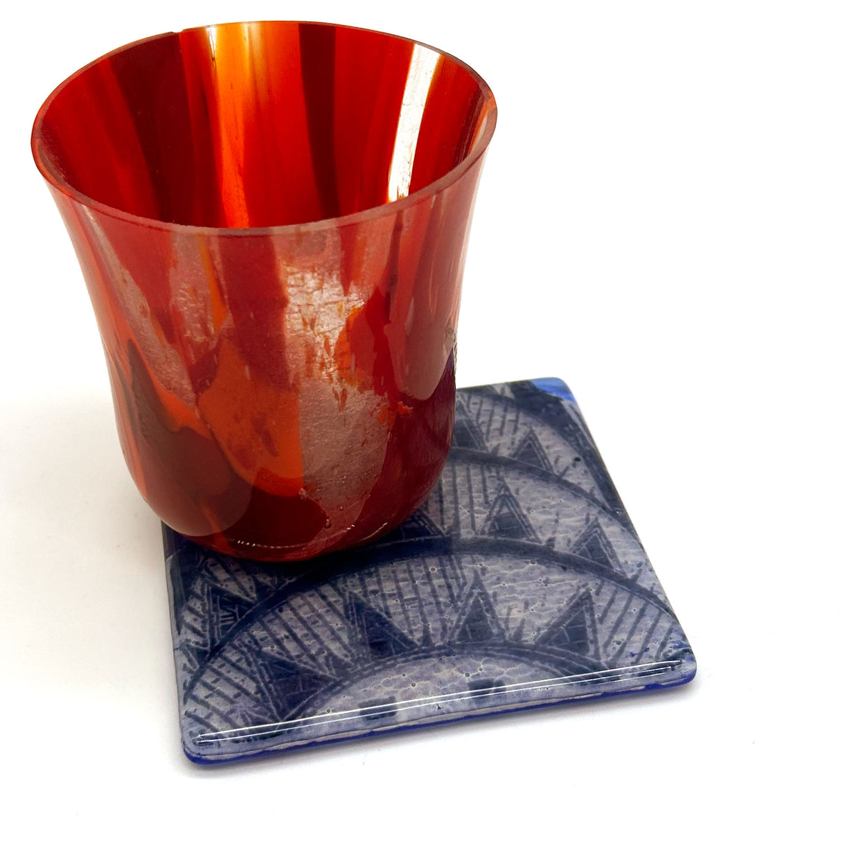 New York City Chrysler Building Fused Glass 4" Single Coaster