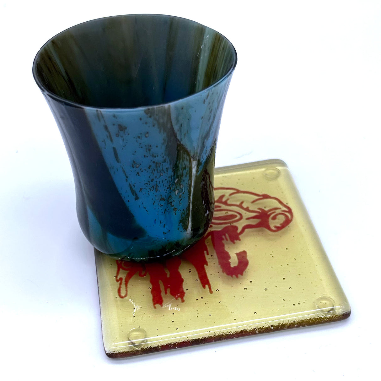 New York City Slice Fused Glass 4" Single Coaster