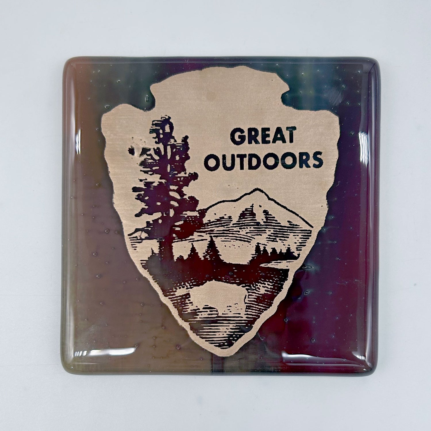 Great Outdoors National Parks Fused Glass 4" Single Coaster
