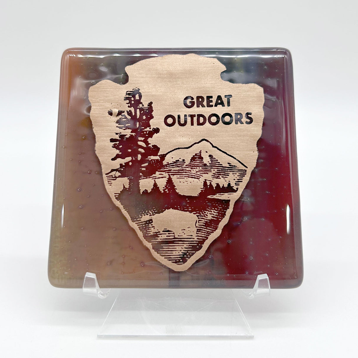 Great Outdoors National Parks Fused Glass 4" Single Coaster