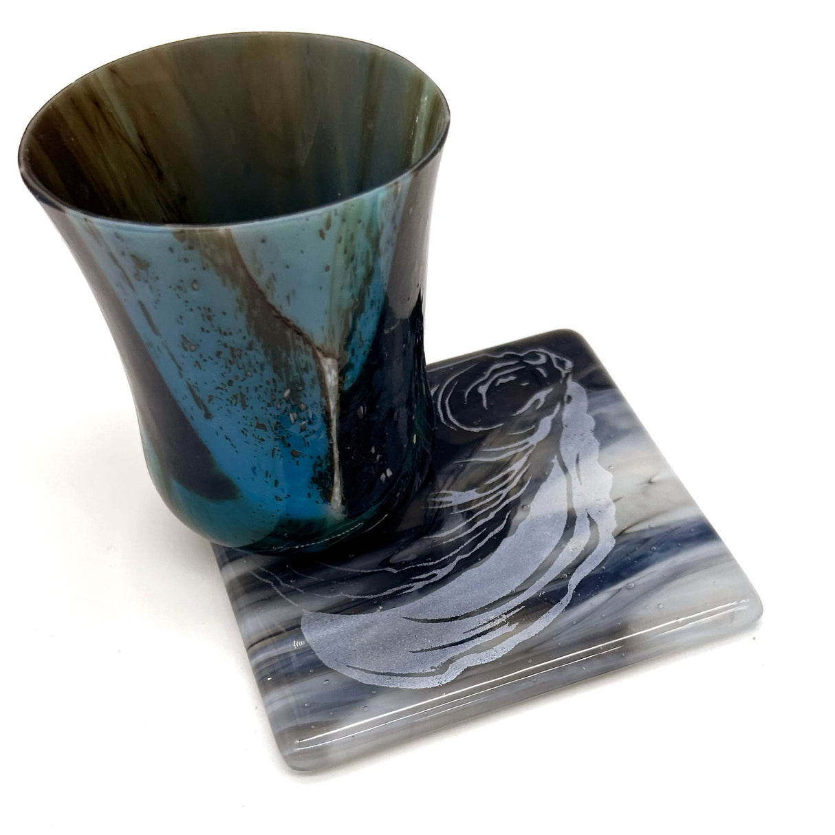 Oyster Fused Glass 4" Single Coaster