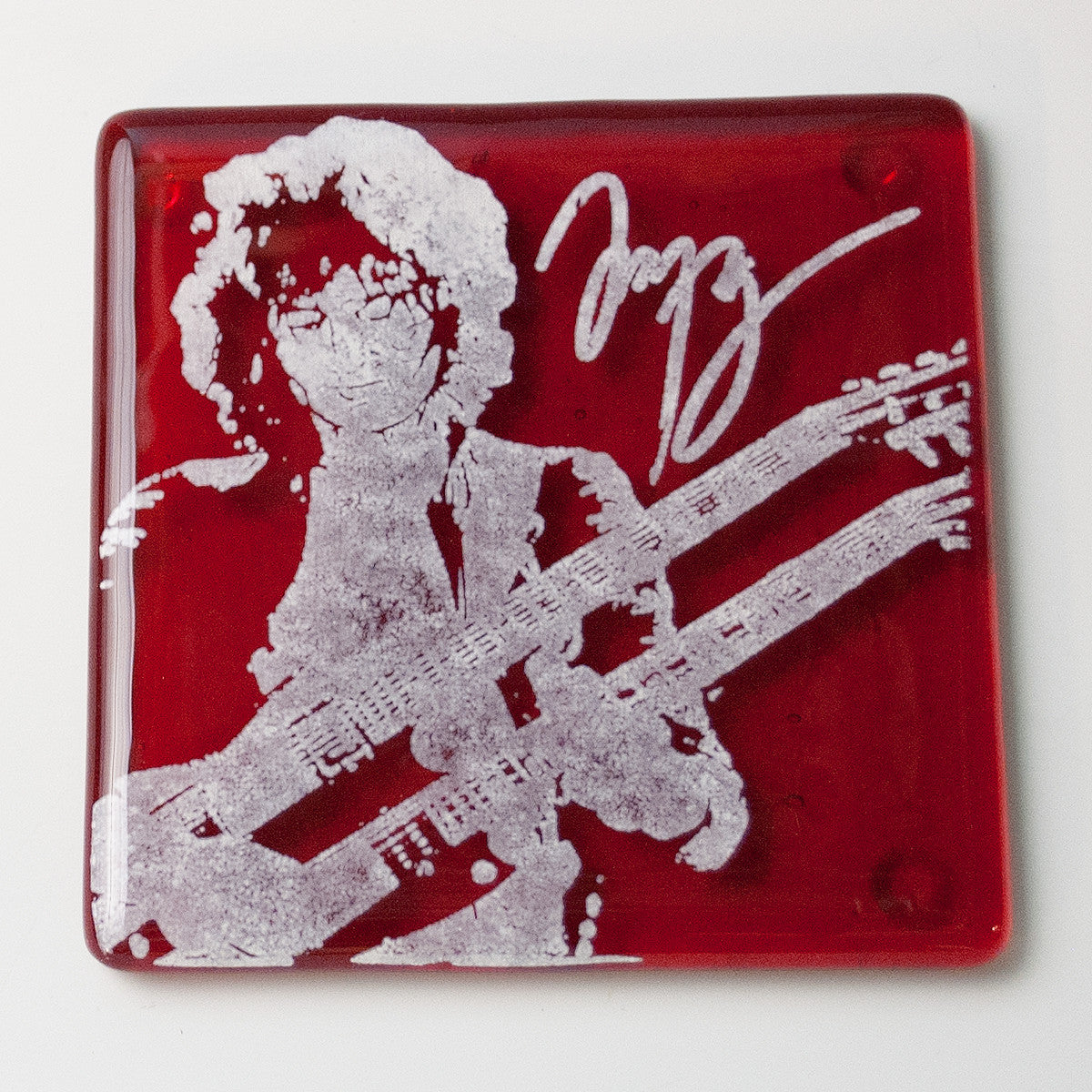 Jimmy Page Fused Glass 4" Single Coaster