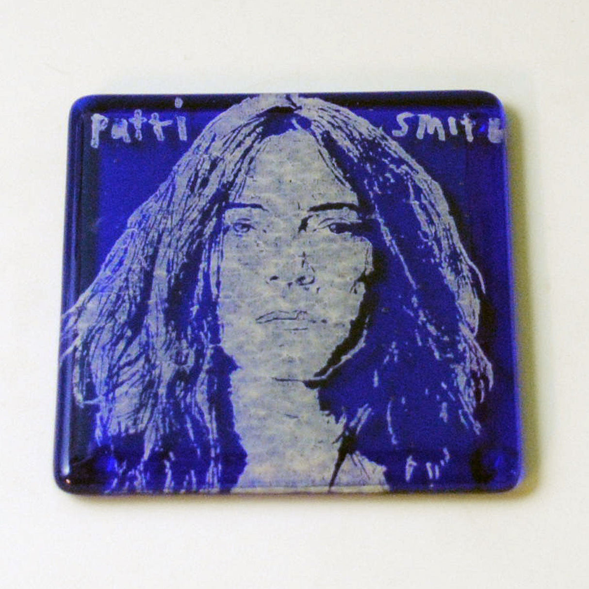 Patti Smith Fused Glass 4" Single Coaster