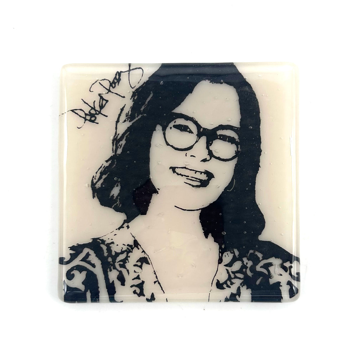Parker Posey Handmade 4" Fused Glass Single Coaster