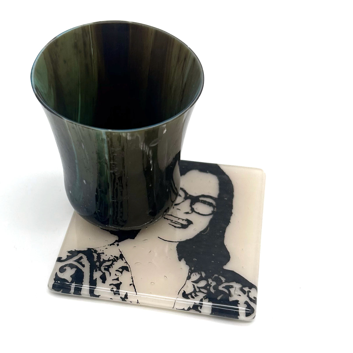 Parker Posey Handmade 4" Fused Glass Single Coaster