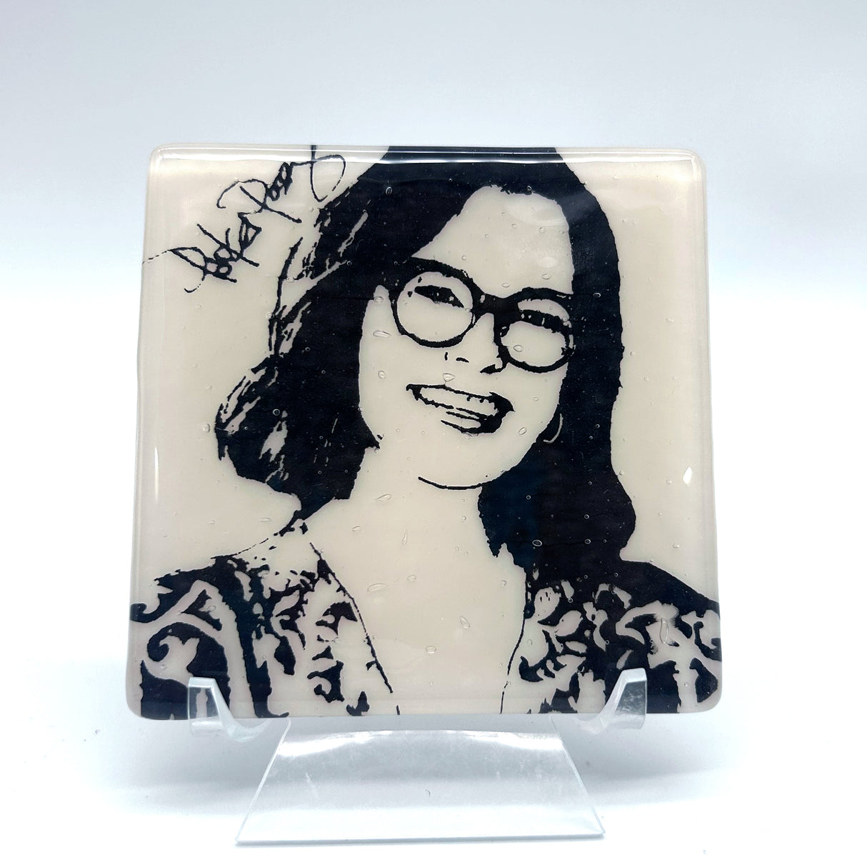 Parker Posey Handmade 4" Fused Glass Single Coaster