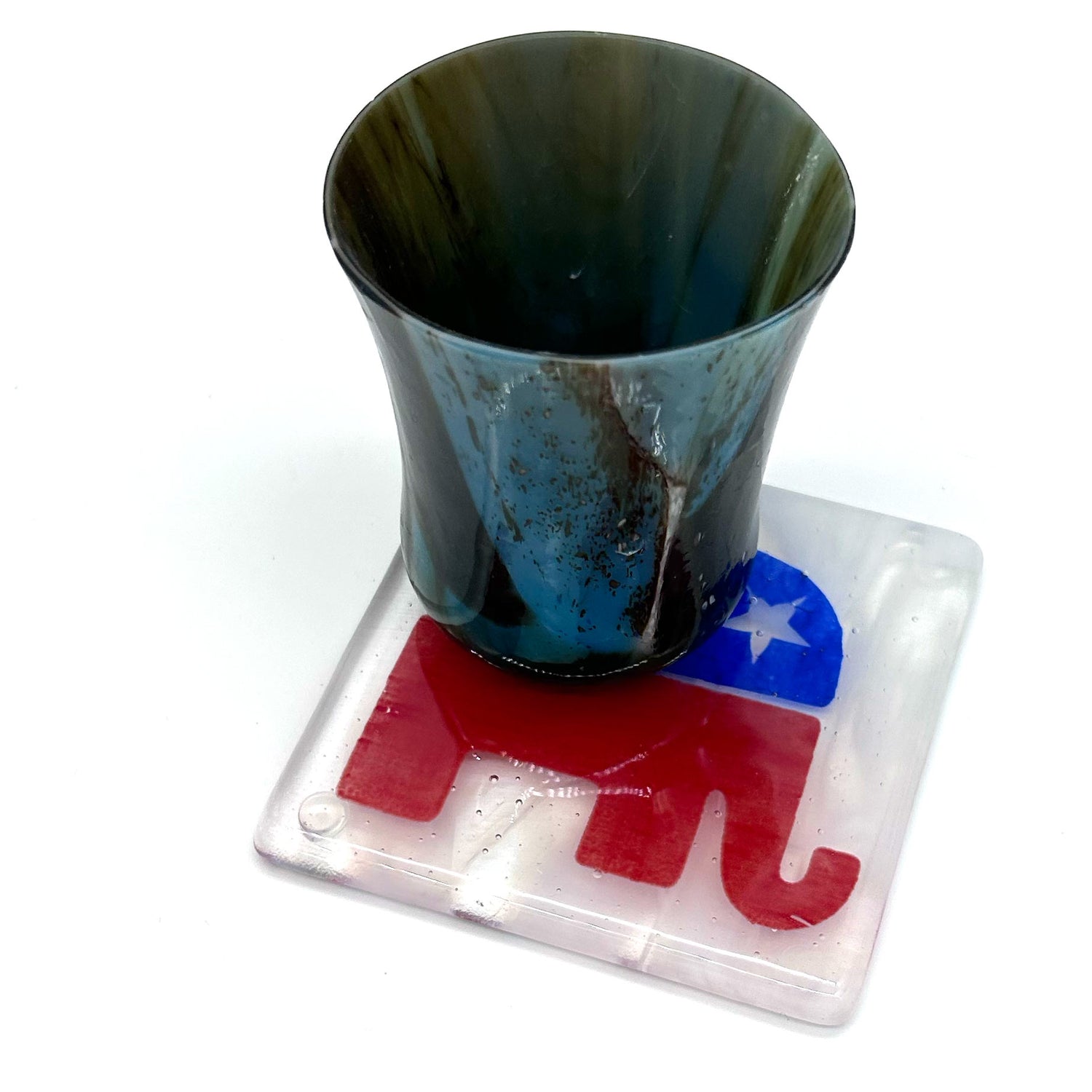 Republican Elephant Political Fused Glass 4" Single Coaster