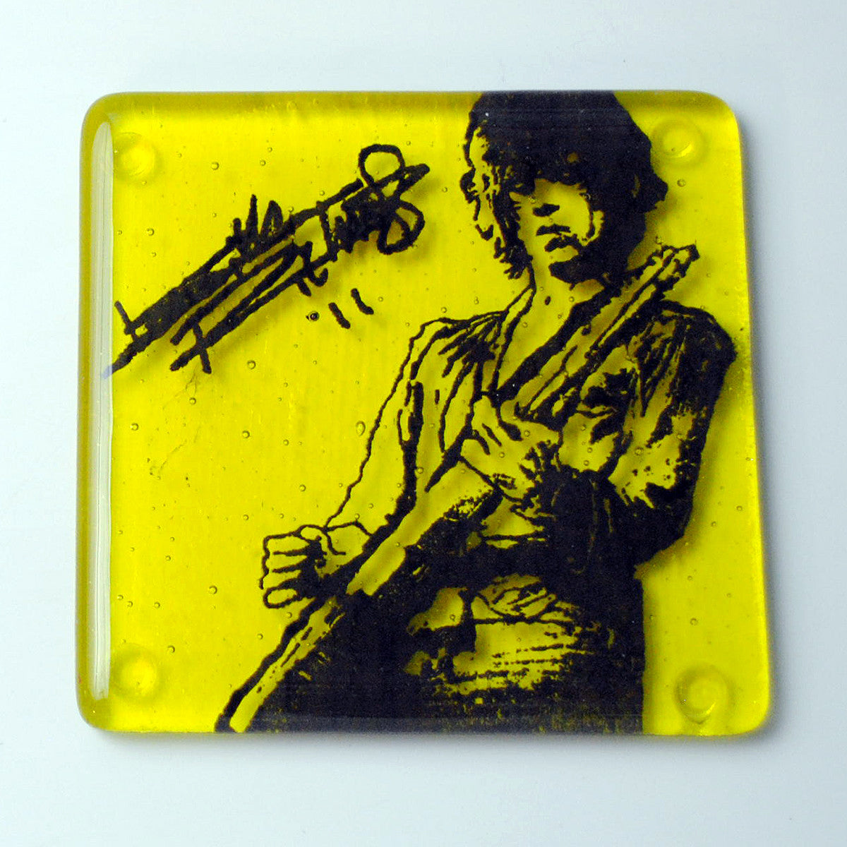 Keith Richards Fused Glass 4" Single Coaster