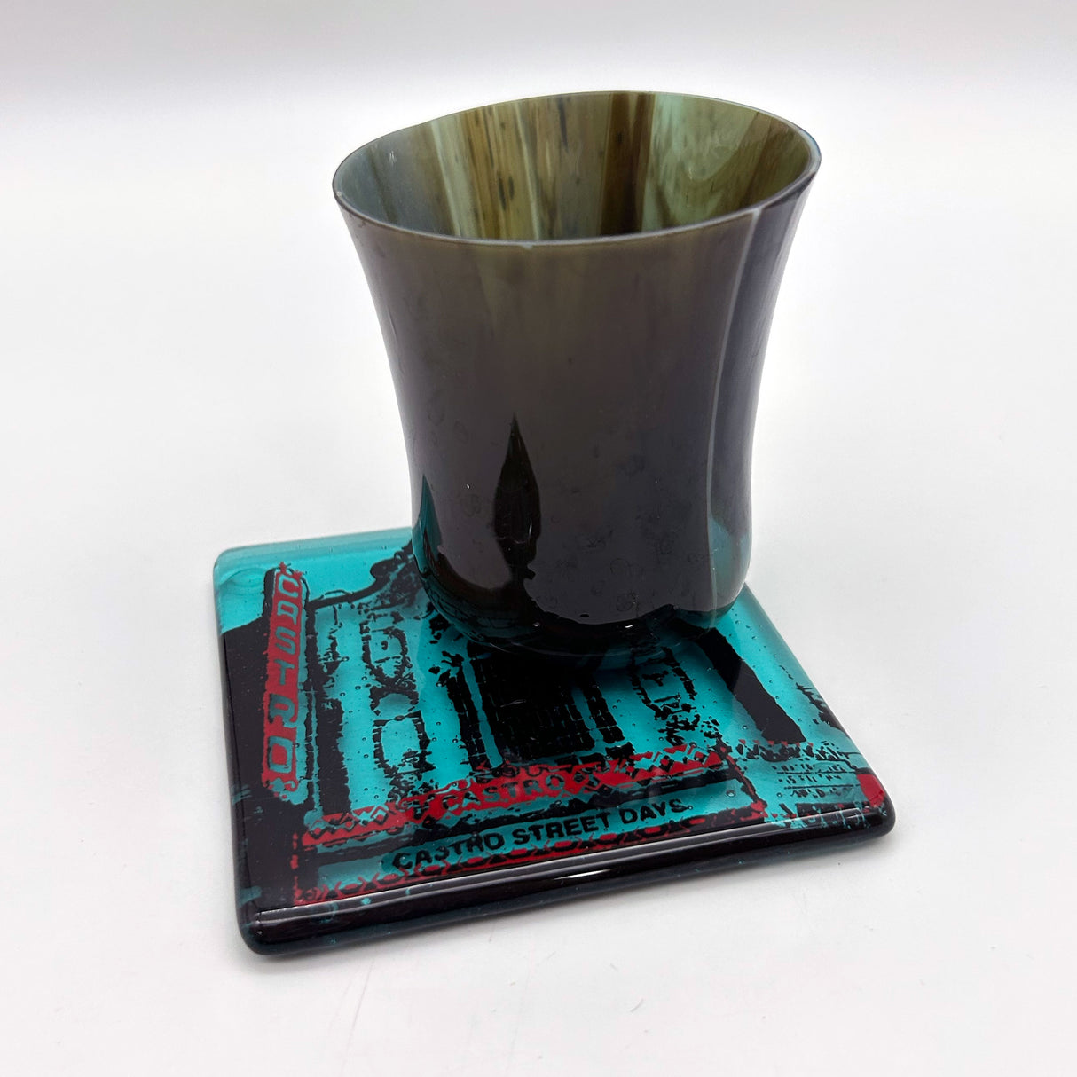 San Francisco Castro Theater Fused Glass 4" Single Coaster