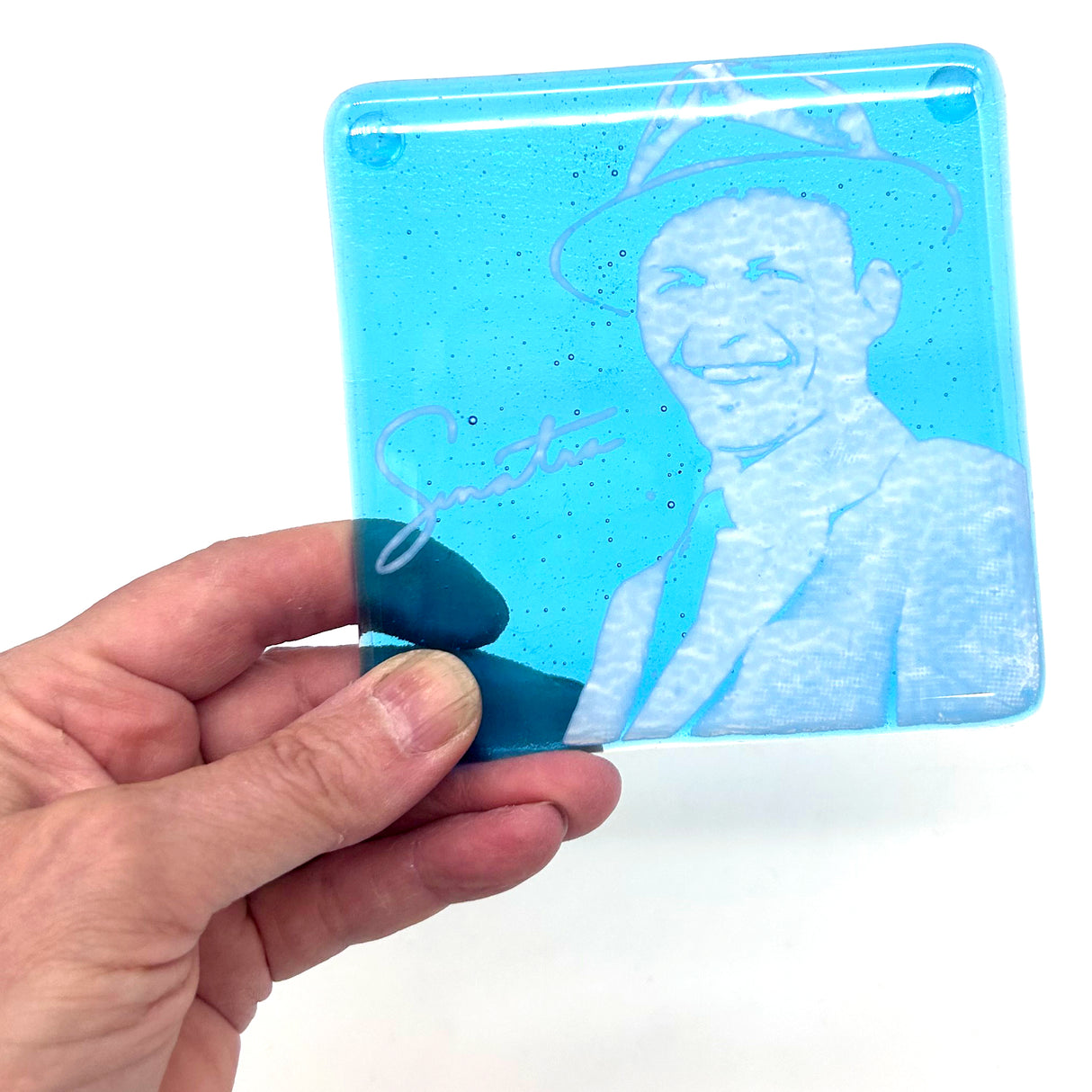 Frank Sinatra Fused Glass 4" Single Coaster