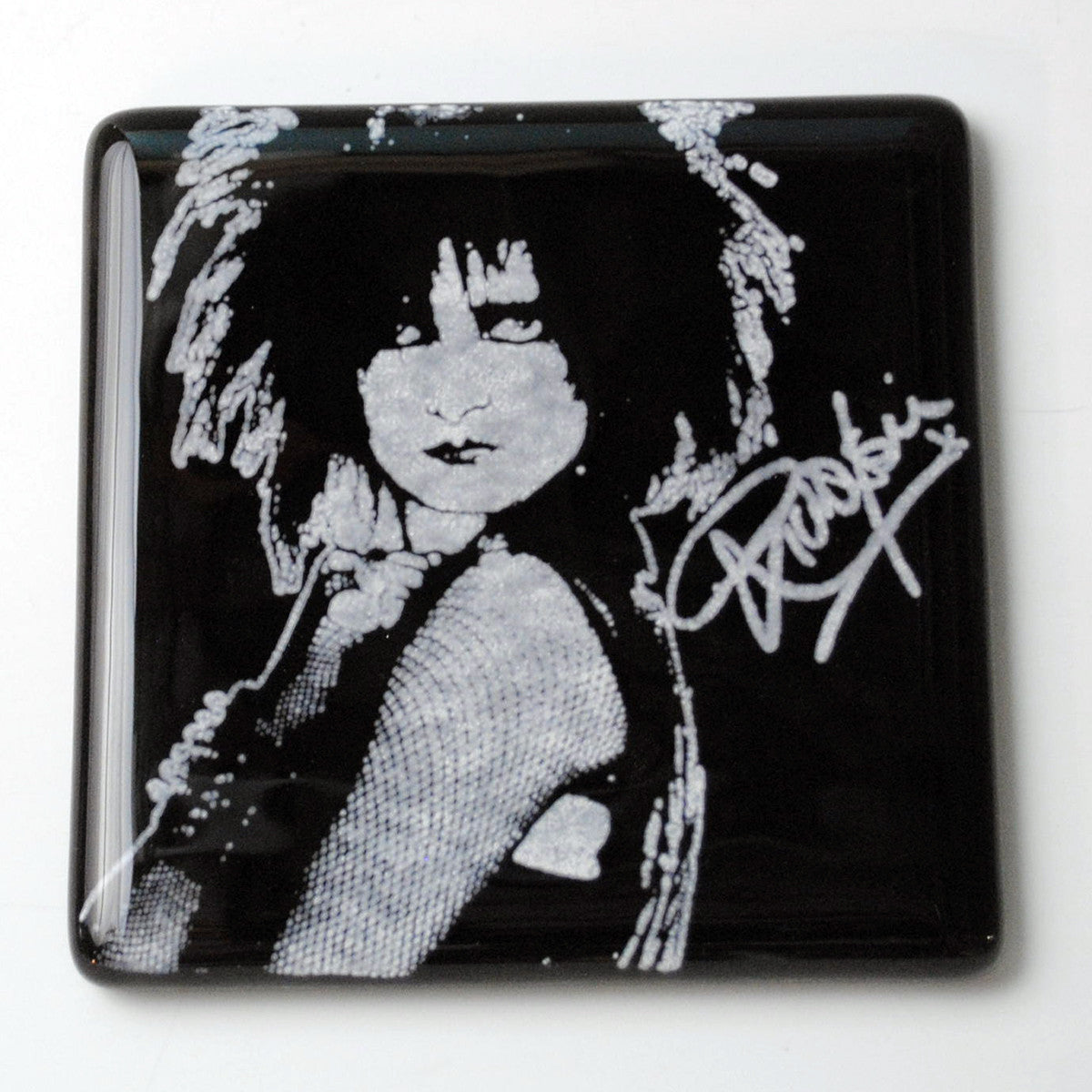 Siouxsie Sioux Fused Glass 4" Single Coaster