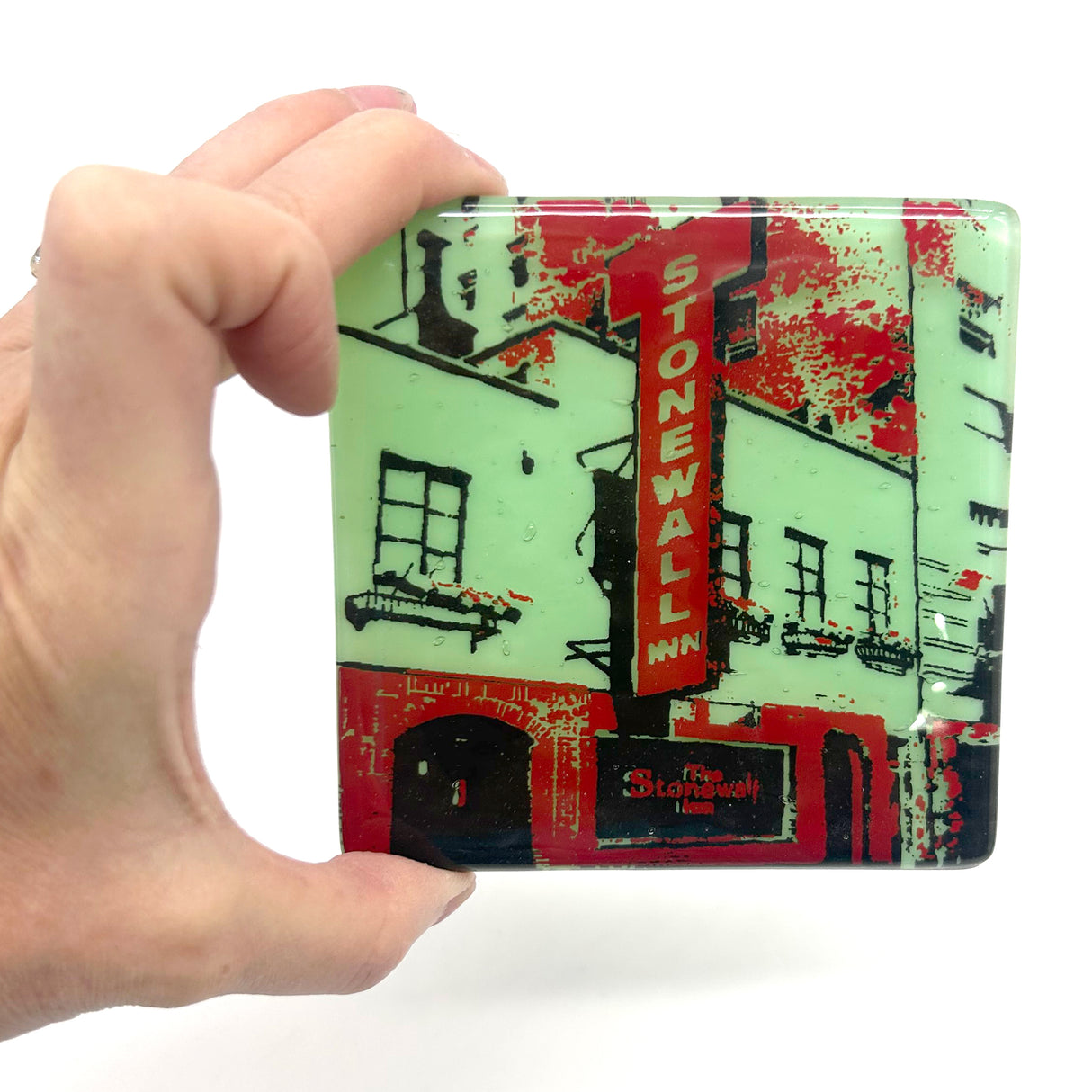 Stonewall Inn New York City Handmade 4" Fused Glass Coaster