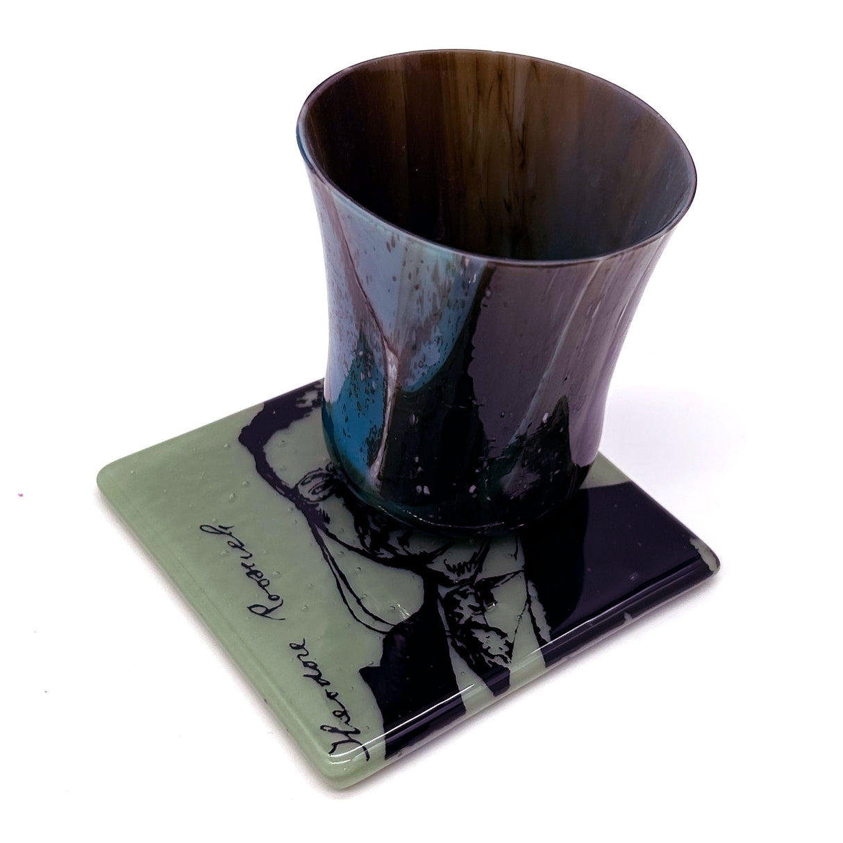Theodore "Teddy" Roosevelt  Fused Glass 4" Single Coaster