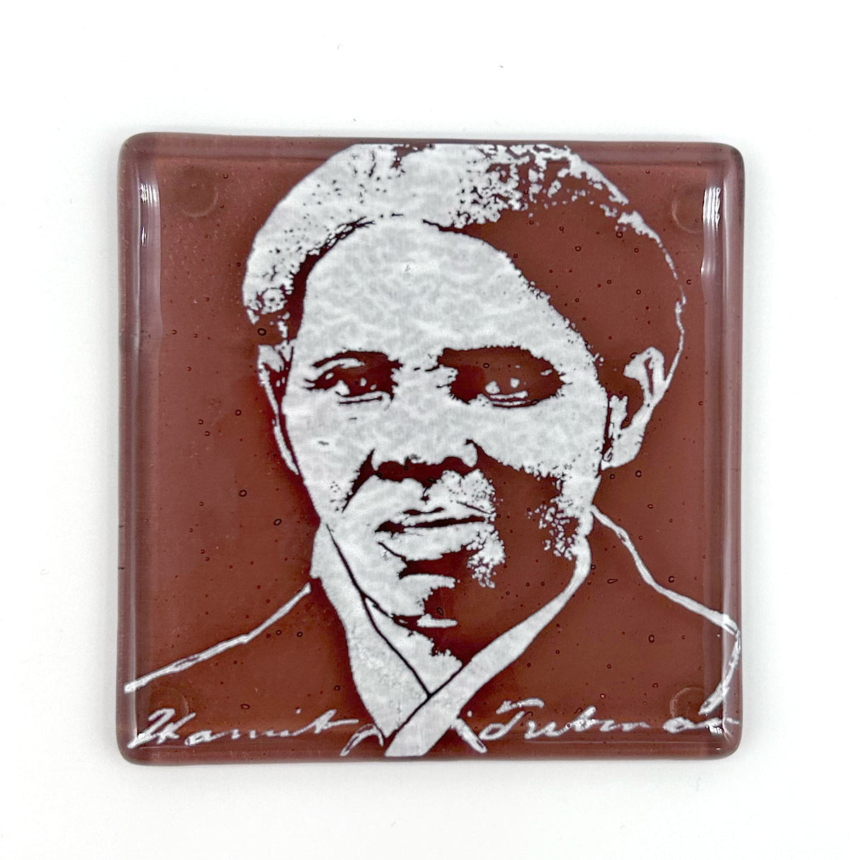 Harriet Tubman Fused Glass 4" Single Coaster