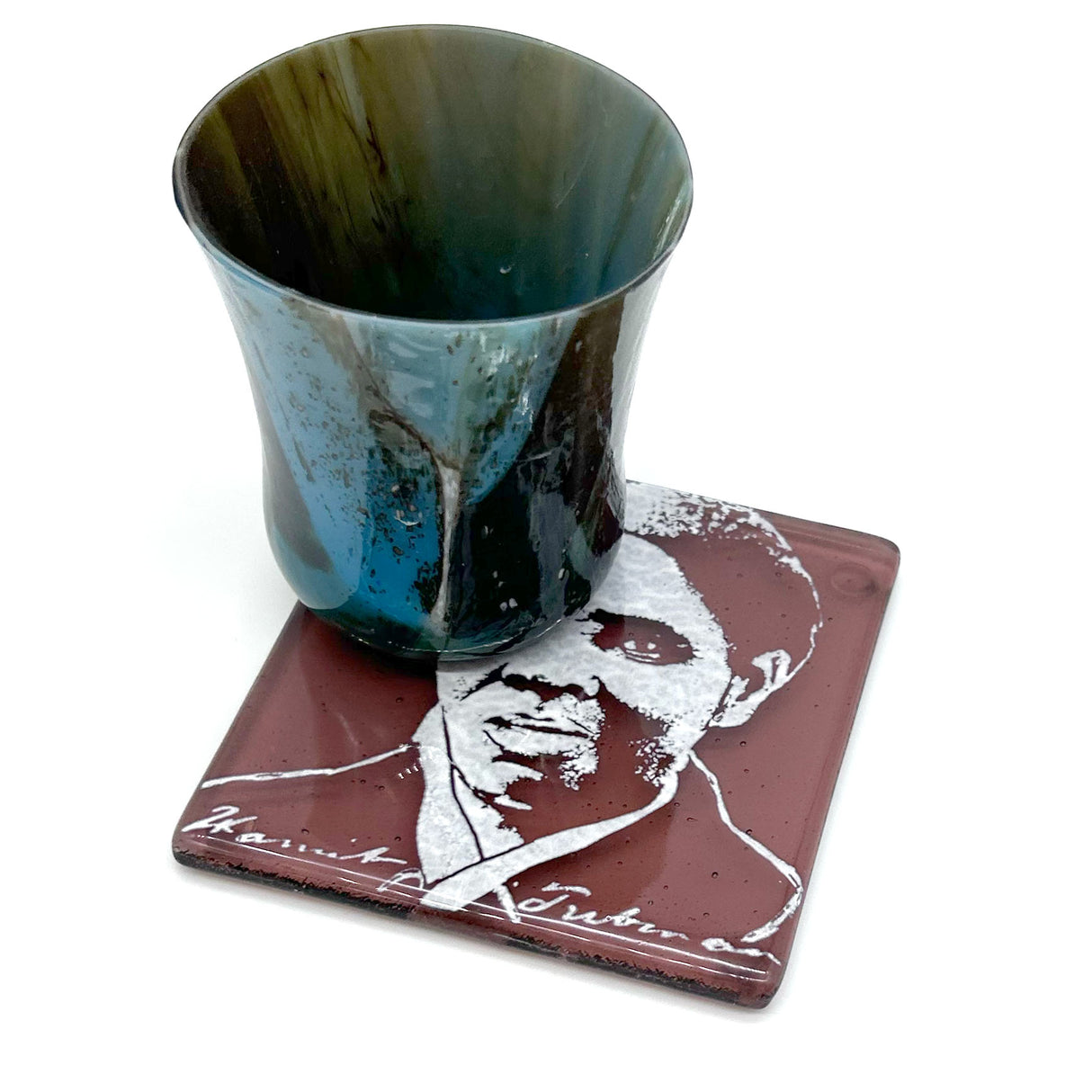 Harriet Tubman Fused Glass 4" Single Coaster